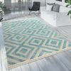 KADIMA DESIGN Teppich Rauten Wohnzimmer schmutzabweisend Teppich Kurzflor, Rechteckig, Höhe: 6 mm, Florhöhe: 2 mm, 100% Polypropylen, Rechteckig, 60x100cm, Blau Bild 4