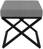 AX LIVING 1 Stk. Polster Hocker Pitinio 45 cm Grau schwarzes Gestell Bild 2