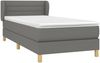 Einzelbett, Polsterbett mit Matratze Stoff Dunkelgrau 100x200 cm Bild 3