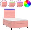 vidaXL Boxspringbett mit Matratze & LED Rosa 120x190 cm Samt 3270322 Bild 2