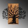 dekoratives Wandaccessoire aus Holz, 'Monumental Tree', 67 x 3 x 58, Nussbaum, Schwarz Bild 4