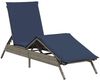 Sonnenliege, Gartenliege mit Kissen Grau Poly Rattan Bild 2
