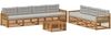 vidaXL Outdoor-Sofagarnitur mit Kissen 8 pcs Natürlich und Hellgrau 3383119 Bild 2