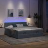 vidaXL Ottoman-Bett mit Matratzen & LEDs Dunkelgrau 160x200 cm Samt 3312900 Bild 3