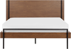Bett mit Lattenrost LIBERMONT 140 x 200 cm Holz Dunkler Holzfarbton Bild 4