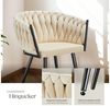 tectake Esszimmerstuhl Küchenstuhl Astano, Belastbarkeit 120 kg, Sand (6er Set, 6 St), gepolstert, mit Samtbezug, Knotendesign Bild 3