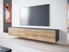 TV-Lowboard Stone 180, mit weißer LED Beleuchtung, Farbe: Matera / Kastanien Breslau Bild 2