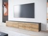 TV-Lowboard Stone 180, mit weißer LED Beleuchtung, Farbe: Matera / Kastanien Breslau Bild 3