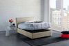 Dmora Anyta Doppelbett, Stauraumbett mit Stoffbezug, 100 % Made in Italy, Öffnung vorne, geeignet für Matratze 120x190 cm, Beige Bild 4