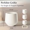 MiaMio Espressotasse Luxe ohne Henkel, 90 ml, Weiß, 4-tlg, Keramik, Ristretto & Doppio, dickwandig, modern Bild 3