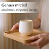 MiaMio Espressotasse Luxe ohne Henkel, 90 ml, Weiß, 4-tlg, Keramik, Ristretto & Doppio, dickwandig, modern Bild 2