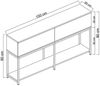 Dmora Kommode Basilia, Wohnzimmerbuffet, Wohnzimmer-Sideboard, Moderne Küchen-Speisekammer, 150x30h80 cm, Anthrazit und Schwarz Bild 3
