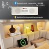 Leinen Polsterbett, mit Ausziehbett LED Bluetooth USB Type-C Ladeanschluss L-Kopfteil mit Stauraum ohne Matratze, Leinen, Beige, 90 x 200 cm Bild 3
