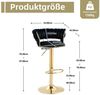 PFCTART Barhocker Samt Barhocker 2er Set höhenverstellbar (Set, 2 St, Rückenlehne – Küchenhocker aus Samt für Kücheninsel, Bar & Esszimmer), 360° drehbar – Barstuhl mit goldener Basis Bild 2