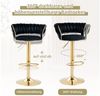 PFCTART Barhocker Samt Barhocker 2er Set höhenverstellbar (Set, 2 St, Rückenlehne – Küchenhocker aus Samt für Kücheninsel, Bar & Esszimmer), 360° drehbar – Barstuhl mit goldener Basis Bild 3