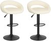 Barhocker KALSII höhenverstellbar 2er Set Creme Samt | Barstühle drehbar Küchenhocker Thekenhocker für Küche Hausbar Bild 2