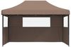 vidaXL Pop-Up Partyzelt, faltbar, Stahl / PE, Braun, mit 3 Seitenteilen, 315 x 440 x 292 cm Bild 3