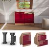 Dachschrägenschrank Rion Rot Hochglanz/Goldkraft Eiche mit 2 Schubladen Vicco Bild 5