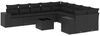 vidaXL 11-tlg. Garten-Sofagarnitur mit Kissen Schwarz Poly Rattan 3223114 Bild 2