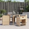vidaXL Gartenstühle mit Kissen 4 Stk. Beigemischung Poly Rattan 364989 Bild 3