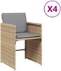 vidaXL Gartenstühle mit Kissen 4 Stk. Beigemischung Poly Rattan 364989 Bild 2