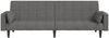 vidaXL Schlafsofa 2-Sitzer mit 2 Kissen Hellgrau Stoff 375833 Bild 5