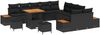 vidaXL Gartensofa-set mit Kissen 13 pcs Schwarz Poly Rattan 3364919 Bild 2