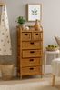 Rattanregal handgeflochten – Naturmöbel mit 6 Schubladen, Boho-Design in Honigfarben Bild 5