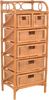 Rattanregal handgeflochten – Naturmöbel mit 6 Schubladen, Boho-Design in Honigfarben Bild 3