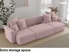 MEBLINI Schlafcouch mit Bettkasten - 312 x 142 x 73 cm - Altrosa Cordstoff - DAVE - Ecksofa mit Schlaffunktion - Sofa mit Relaxfunktion und Kopfstützen - Couch U-Form - Eckcouch - Wohnlandschaft Bild 4