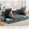 LVHOM Ecksofa mit Schlaffunktion L-Form, Schlafsofa mit Bettkasten, Loungesofa mit USB-C-Anschluss, Seitentaschen und Becherhaltern, Polstersofa aus Linen, Bettsofa ausziehbar 4 Sitzer Bild 4