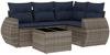 vidaXL 5-teiliges Gartensofa-Set mit Kissen, grau, Polyrattan 3221320 Bild 2