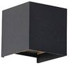 Qazqa Außen-Wandleuchte Edwin, LED fest integriert, Extra-Warmweiß, QAZQA Außen Wand­leuchte, integrated, Schwarz, Aluminium, Modern Bild 2