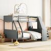 Flieks Etagenbett, Holzbett Kinderbett 90x200cm/140x200cm mit Schreibtisch und Stauraum Bild 2