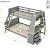 Flieks Etagenbett, Holzbett Kinderbett 90x200cm/140x200cm mit Schreibtisch und Stauraum Bild 3