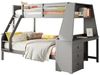 Flieks Etagenbett, Holzbett Kinderbett 90x200cm/140x200cm mit Schreibtisch und Stauraum Bild 5