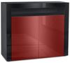Vladon Kommode Valencia, Sideboard mit 2 Türen und 1 offenem Fach, Schwarz matt/Bordeaux Hochglanz/Schwarz Hochglanz (108 x 92 x 40 cm) Bild 5