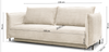 Selsey 'Amalfi' Sofa mit Schlaffunktion und Breitcord-Bezug, creme, ca. 90 x 226 x 105 cm Bild 5