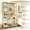 COSTWAY Bücherregal, 1-tlg, geometrisches Büroregal Metallrahmen 100 x 30 x 177 cm Bild 3