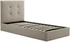 Vente-unique - CALINIDA Bett Stoff Schokoladenbraun - B 201 cm x H 101,5 cm x L 98 cm Bild 3