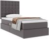 vidaXL Aufbewahrungsbett mit Kopfteil Grau 100 x 200 cm Kunstleder 3371655 Bild 3