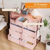 GarveeMore Kommode mit 12 Schubladen,5 Seitentaschen und 2 Haken,stabiler Metallrahmen, 6 mittlere Schubladen und 6 große Schubladen,100x99x30cm Bild 2