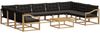 vidaXL Outdoor-Sofagarnitur mit Kissen 10 pcs Weiß und Schwarz 3389102 Bild 2