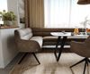 Esszimmerbank Taya-Flex 285x190 cm Mikrofaser Taupe Vintage Kreuzgestell kantig Schwarz Taschenfederkern Rechts Bild 5