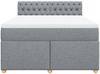 vidaXL Boxspringbett mit Matratze Hellgrau 140x190 cm Stoff 3286682 Bild 4
