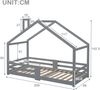 Kindereinzelbett 90×200 cm aus Kiefernholz mit Rausfallschutz, grau Bild 4