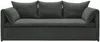 Vente-unique - TEODORA Sofa SamtStoff Grau - B 105 cm x H 89 cm x L 218 cm Bild 3