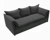Vente-unique - TEODORA Sofa SamtStoff Grau - B 105 cm x H 89 cm x L 218 cm Bild 5