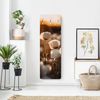 Bilderdepot24 Garderobenpaneel beige Blumen Floral Weiße Mohnblüten im Sonnenuntergang Design (ausgefallenes Flur Wandpaneel mit Garderobenhaken Kleiderhaken hängend), moderne Wandgarderobe - Flurgarderobe im schmalen Hakenpaneel Design Bild 3