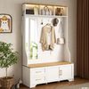Garderobenschrank 120x40x187cm mit LED, Spiegel, Haken, Schubladen, Sitzbank, viel Stauraum für Flur & Eingangsbereich Bild 5